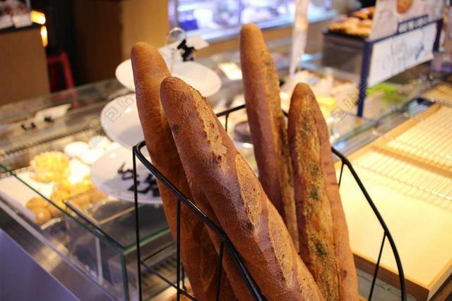 餐饮唯美法式面包面包店背景图片