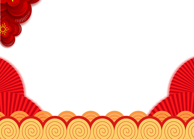 唯美花卉祥云边框