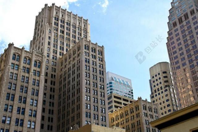 建筑简约旧金山金融区室外装饰背景图片