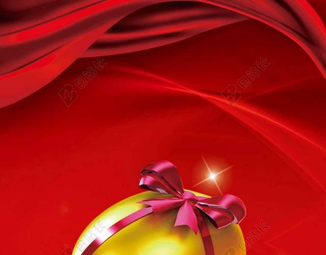 彩绸砸金蛋2019新年促销喜庆红色彩带金蛋新年猪年海报背景