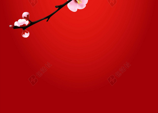 传统节气一枝独秀立春二十四节气春天海报背景