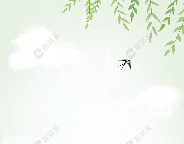 漂亮春天中国传统节日立春二十四节气春天绿色背景