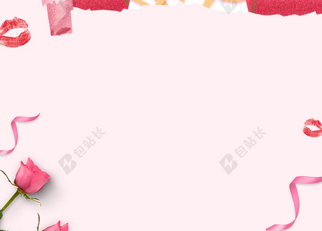 创意卷纸女孩38妇女节女神节活动促销粉色海报背景