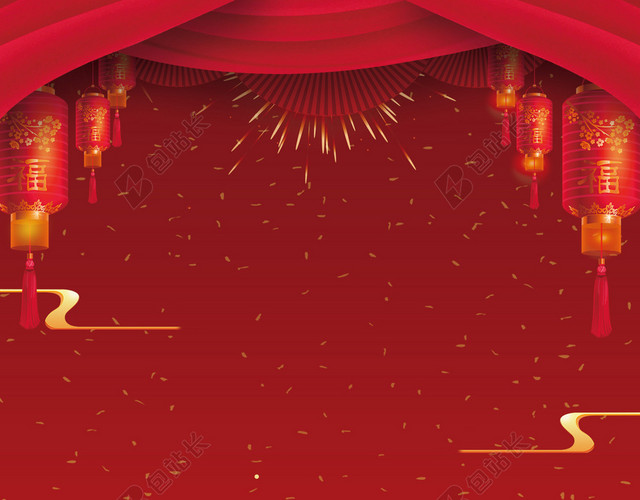 快乐一家人团年饭除夕2019新年猪年春节新春过年海报红色背景素材