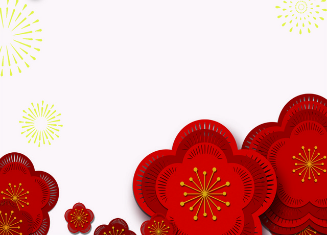 唯美红色灯笼花卉边框