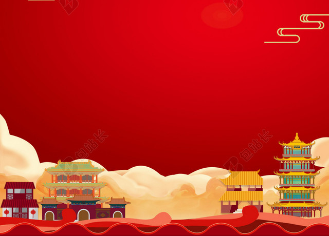 绚烂烟花2019新年猪年拜年啦春节习俗喜庆红色背景海报