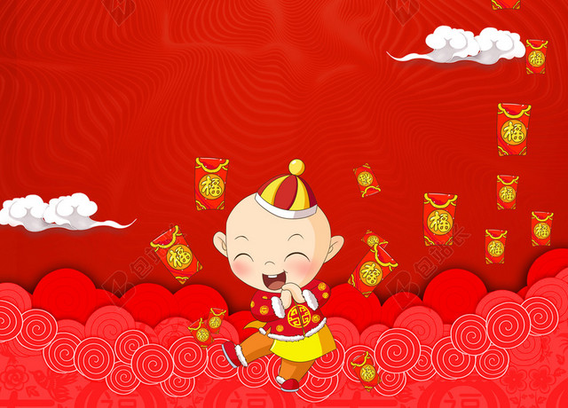 红色背景迎战2019猪年新年过年喜庆海报背景