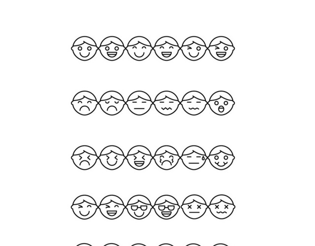 表情黑白矢量图标