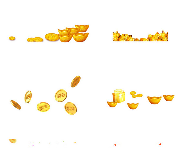 金币漂浮悬浮金币金币素材