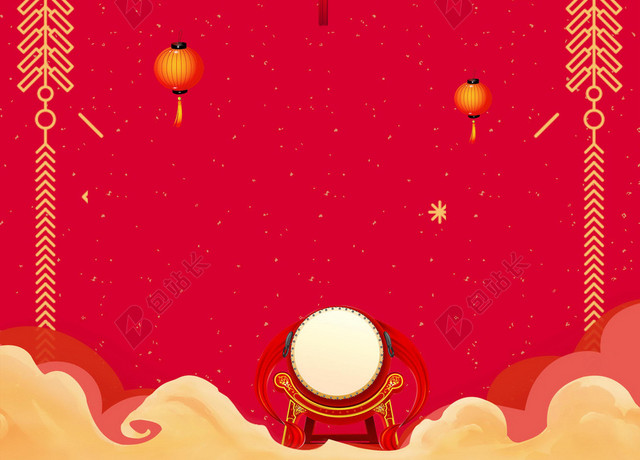 猪年传统节日元宵节赏花灯闹元宵猜灯谜2019新年海报红色喜庆