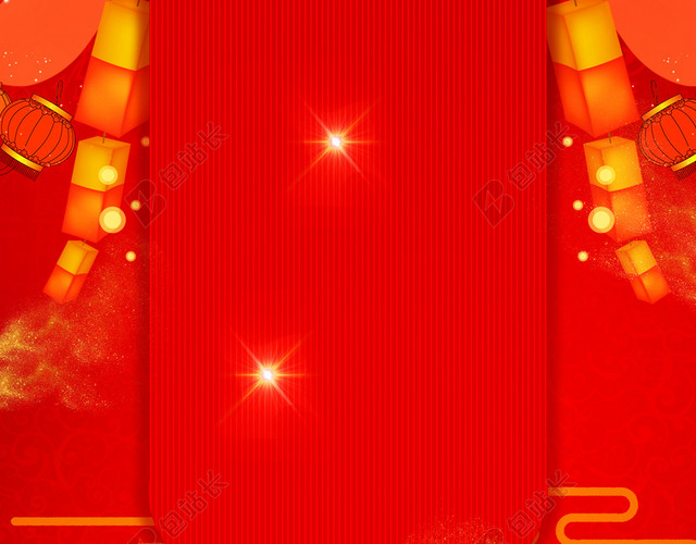 可爱虎头娃娃年夜饭2019猪年新年过年红色海报背景