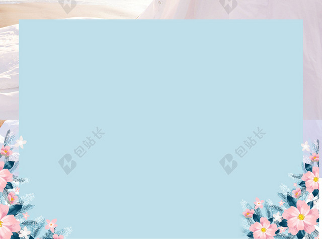 蓝色小清新婚纱摄影结婚婚礼背景素材