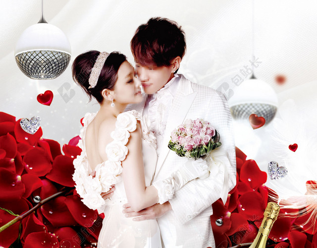 欧美风简约婚纱摄影婚礼结婚海报素材