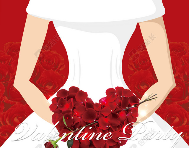 红色玫瑰婚纱摄影婚礼结婚创意海报背景