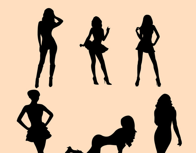 性感女孩人物剪影