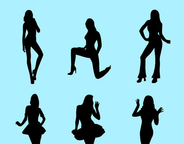 性感女孩人物剪影