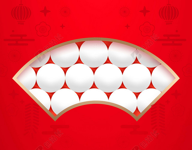 中国风红色正月十五元宵节猪年海报背景