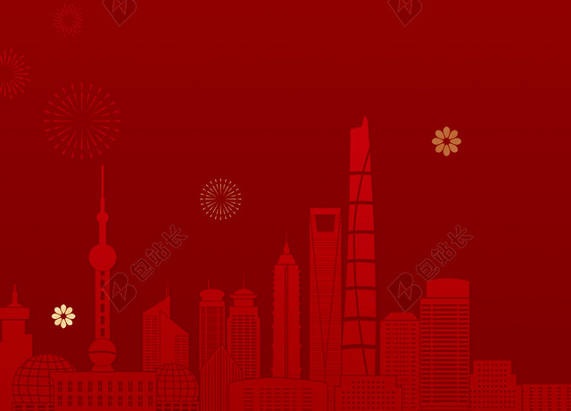 红色喜庆2019猪年新年元宵节海报背景