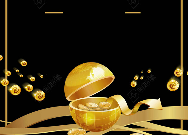 气泡黑金主题卡通2019招聘海报背景