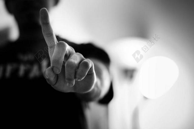 手指 指点 手 黑色和白色