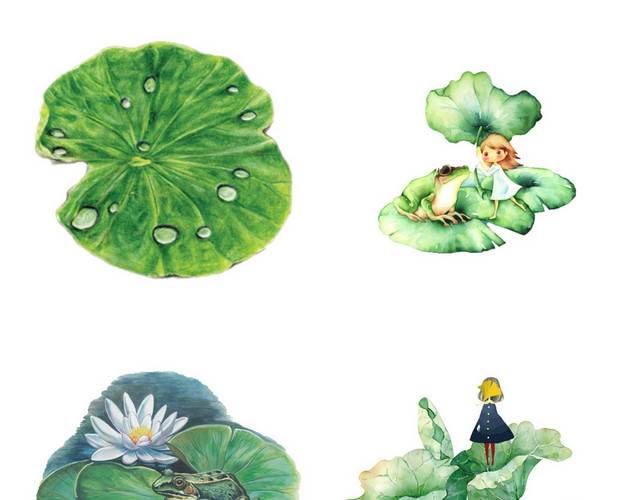 夏天立夏荷花素材