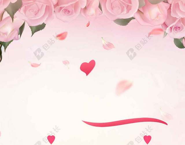 粉红色渐变背景38妇女节节日促销女神节玫瑰花礼物海报背景