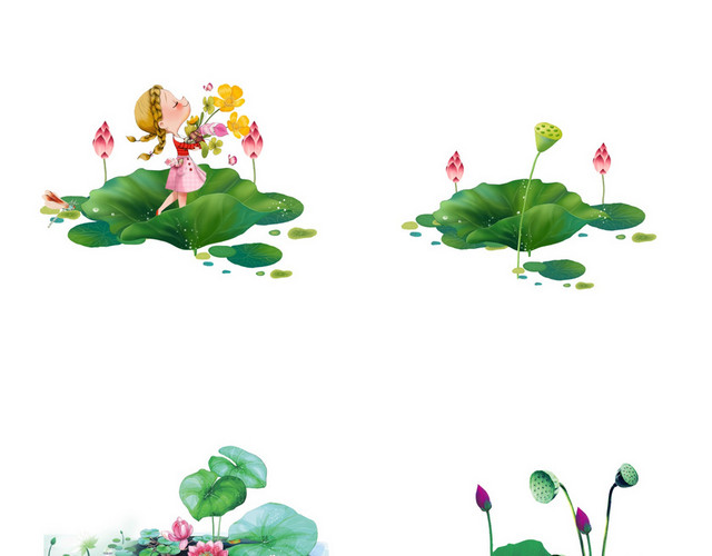 立夏夏天荷花素材