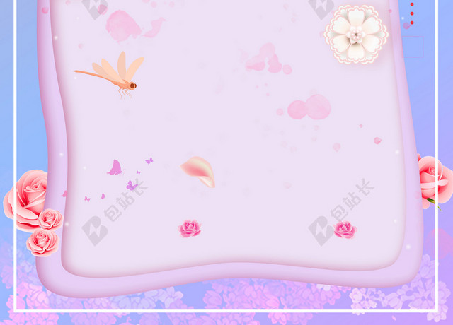 女孩剪影花朵38妇女节女神节节日促销紫色海报背景