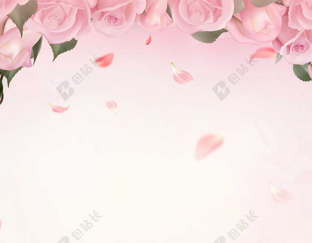 鲜花礼盒花束38妇女节女神节节日促销后粉色海报背景