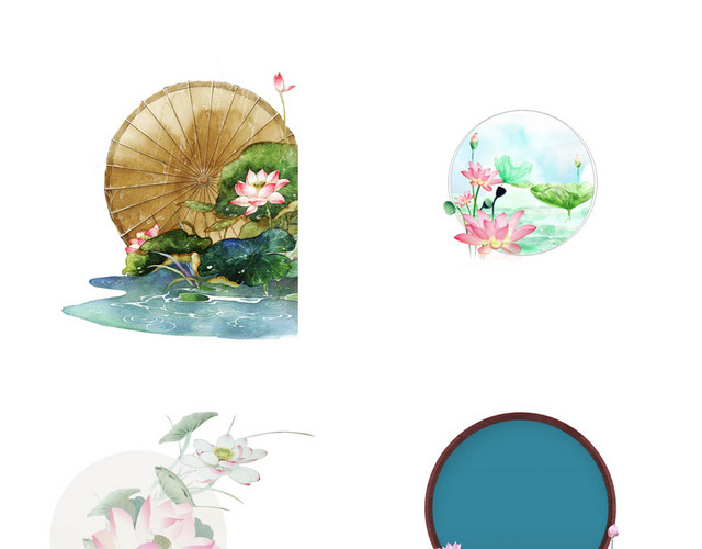 立夏夏天荷花素材