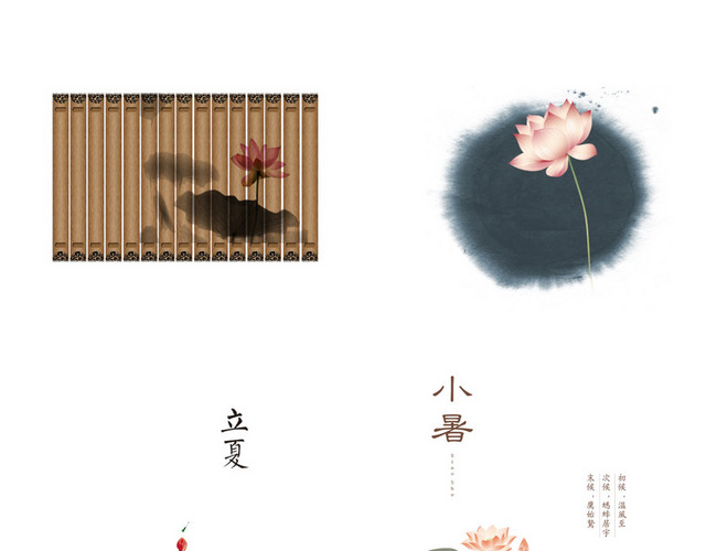 夏天立夏荷花素材