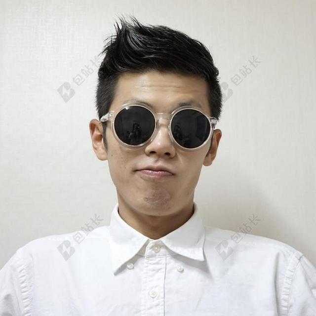 照片 激励 年轻男子 亚洲 SUNGLESSES 脸 中表达
