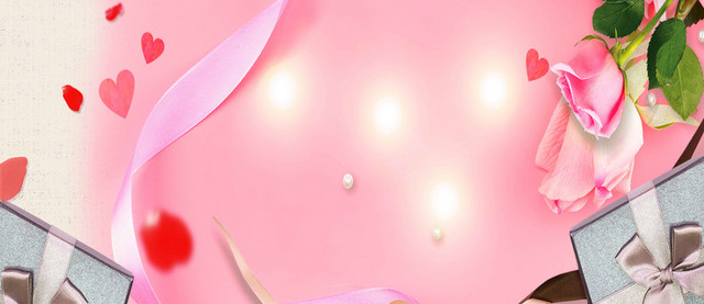 巧克力爱心粉色38妇女节女神节节日促销BANNER