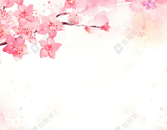 卡通日本仕女樱花节旅游宣传粉色海报背景