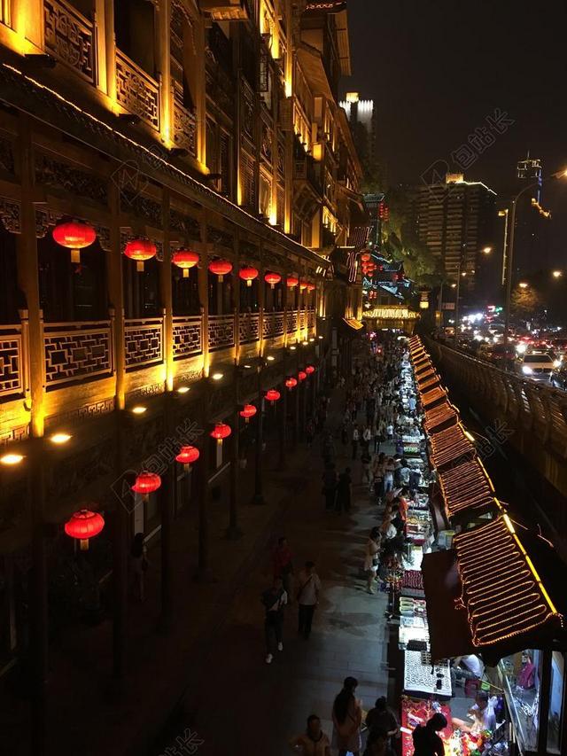 旅途 美景 洪崖洞 市场 亚洲 中国 晚