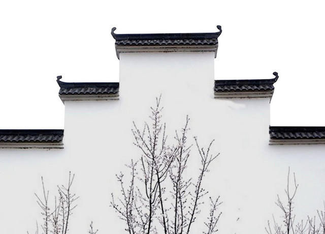 中国风建筑透明元素PSD素材