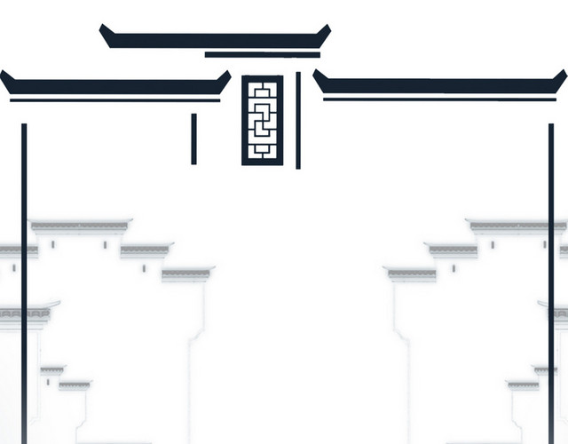 中国风建筑透明元素PSD素材