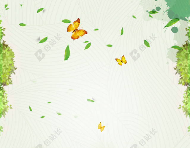 手绘卡通小孩种树312植树节公益环保海报背景素材