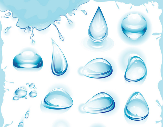露水水滴水珠水效果透明水滴矢量素材