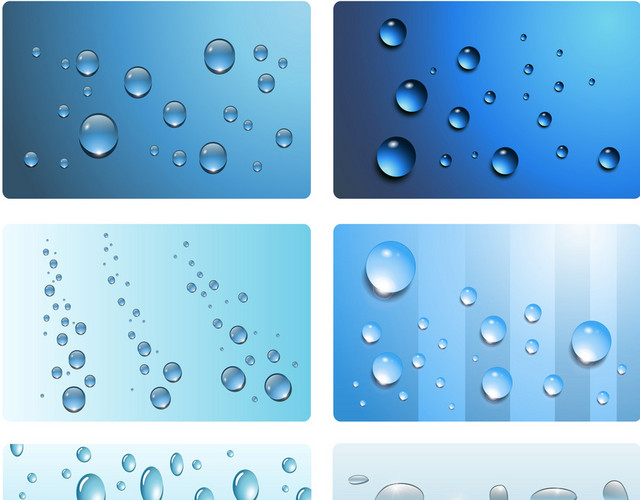 水滴水珠水效果透明水滴矢量素材