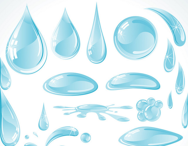 水滴水珠水效果透明水滴矢量素材
