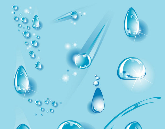 露水水滴水珠水效果透明水滴矢量素材
