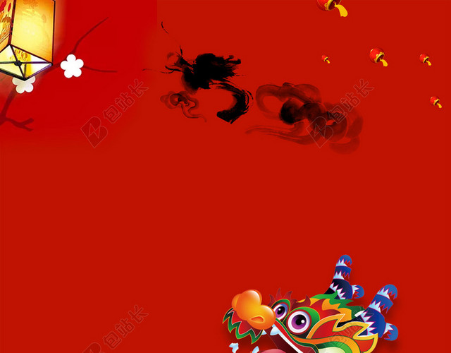 卡通小龙人舞龙龙抬头二月二传统节日红色喜庆海报背景
