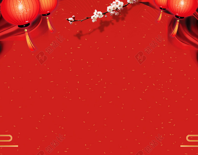 彩绘红龙金色祥云龙抬头二月二传统节日红色海报背景