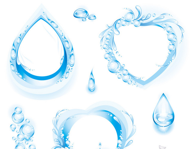 世界水日水滴水珠矢量素材