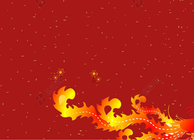 简约火龙喜庆龙抬头二月二传统节日红色海报背景