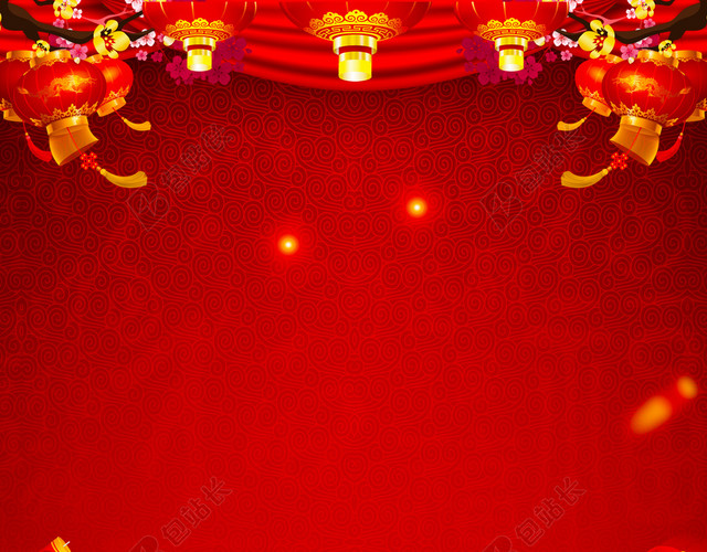 金龙立体雕刻龙抬头二月二传统节日红色海报背景