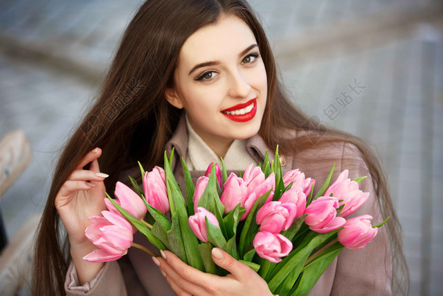 外国美女38妇女节女神节节日促销背景素材