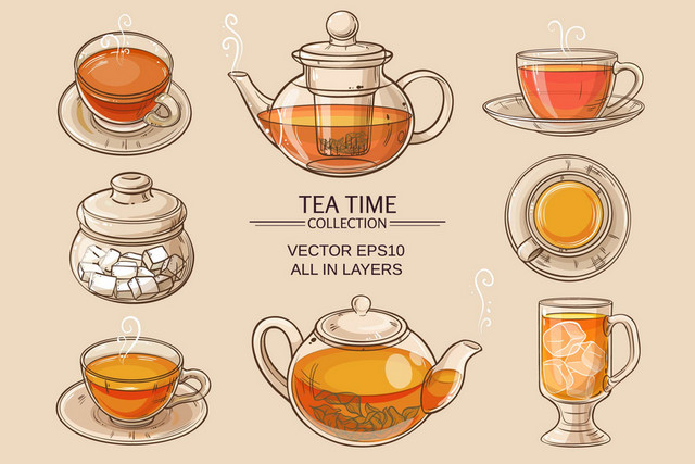 茶具茶杯茶壶茶文化设计素材茶水茶壶PNG