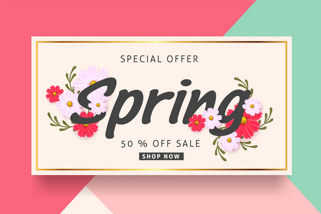 春天春季几何折扣促销SALE